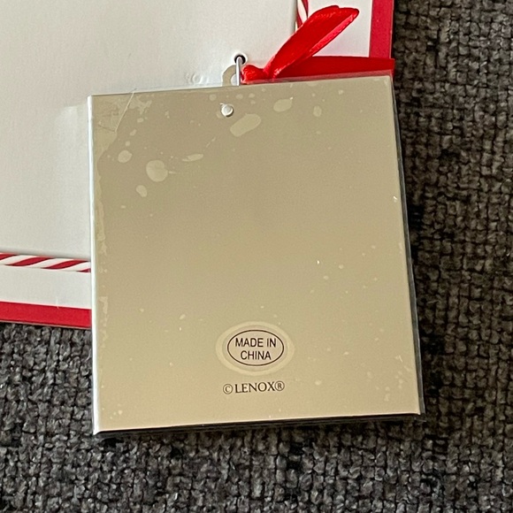 New in Packaging! Lenox “Friend” Picture Frame Ornament | Silver with Red Text - Picture 3 of 3